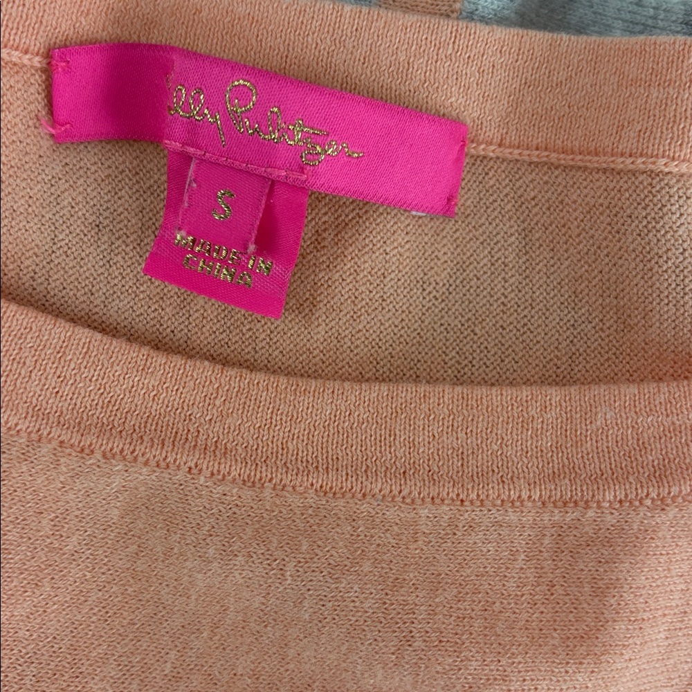 EUC Lilly Pulitzer szS Dayna Coolmax Sweater in the color Peach Flamingo… - Picture 6 of 6